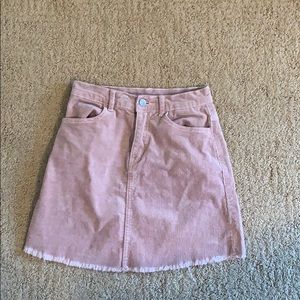 pink courdaroy skirt